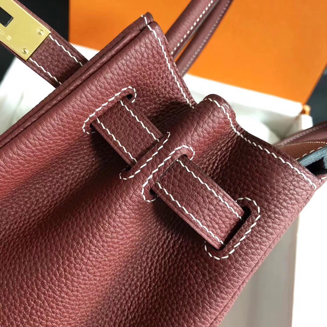 Hermes Birkin 35CM Togo Leather Handbag Burgundy